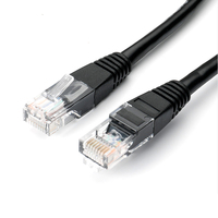 Kabel Elektrik Kabel, 0.5 1 2 3 Meter Ethernet Rj45 Cat6 Kabel Jaringan Kucing 5 Jumper SFTP Kabel Terlindung Hitam Kabel Rj45