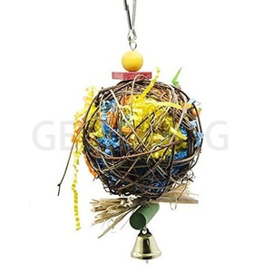 Juguetes de aves colgantes, juguetes de ratán coloridos, accesorios para morder - Product Image 6