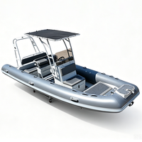Bateau pneumatique semi-rigide (RIB) personnalisé de 5,80 m (19 pieds) avec coque en aluminium, certifié CE, en PVC Hypalon de haute qualité