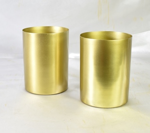 Latón redonda de vidrio con latón pulido - Product Image 2