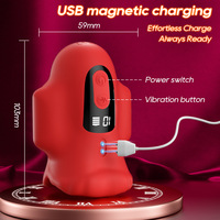 Big-Mouth Delay Trainer, Masajeador de Pene Masculino con 10 Modos de Vibración, Silicona, Carga Magnética USB, Pantalla LCD, Copa, Juguete Sexual para Adultos