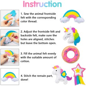 Casa aula mi primera rosquilla Arco Iris nube estrella de Artes y Oficios de hilo de coser de fieltro unicornio Kit - Product Image 2