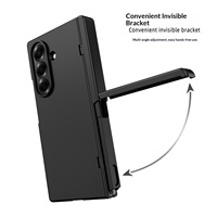 Coque pour Samsung Galaxy Z Fold 6/7, finition mate effet peau, protection intégrale de la charnière, avec béquille à persiennes, fine, légère et protectrice