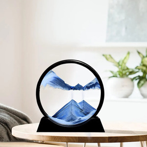 Goldmore Moving Sand Art Bild in Bewegung, runde 3D-Tiefseesandlandschaften aus gehärtetem Glas mit fließendem Sandrahmen - Product Image 6