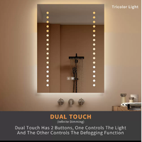 Miroir de salle de bain rectangulaire de luxe sans cadre en verre avec éclairage rétroéclairé pour couloir d'hôtel