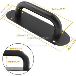 Poignée de porte coulissante robuste noir mat, plaque de tirage pour porte de grange 7,8" x 2,5" en acier inoxydable - Product Image 2
