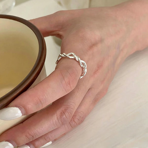 Twisted Braid 925 Sterling Silver <b>Ring</b> For Women <b>Open</b> Design Minimalist Everyday Wear - Product Image 1