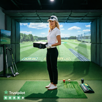 Enceinte gonflable pour simulateur de golf, salle de simulation de golf, simulateur de putting, projecteur DLP à courte focale 1080p, Smart TV Android, WiFi