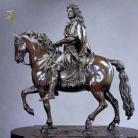 Sculpture animalière en métal de style moyen-orient Sculpture en bronze de chevaux arabes avec fontaine
