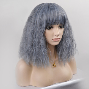 Nouvelle perruque <span class=keywords><strong>Jiafa</strong></span> Corn Curl légèrement bouclée, style européen et américain, pour femme, petite, bouclée, enveloppante, longueur épaule, effet volumineux - Product Image 3
