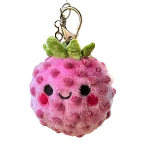 Portachiavi di peluche carino personalizzato a basso prezzo portachiavi di peluche con animali ripieni di frutta e Litchi peluche per ragazze regalo ODM OEM