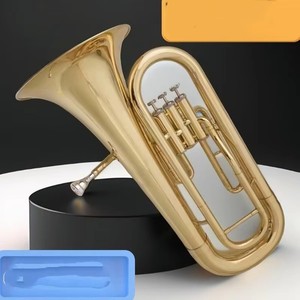 Trompeta <span class=keywords><strong>Tuba</strong></span>, Instrumento de Viento de Tono <span class=keywords><strong>Bajo</strong></span> en la Clave de Sib con Llaves Doradas para una Interpretación Fácil y Flexible, Fabricante - Product Image 2