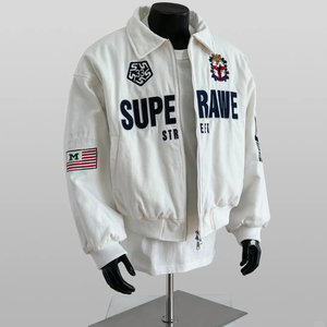 Chaqueta Bomber Acolchada de Algodón para Hombre, Ropa de Invierno Cálida y Resistente, Chaqueta de Algodón Blanca Personalizada, Suministro de Fábrica - Product Image 2