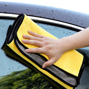 Serviette de lavage auto en microfibre Yiju, double face, en polaire épaisse, très absorbante, pour le nettoyage automobile - Product Image 1