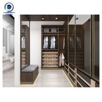 Armoire double extensible moderne en bois avec miroir et portes coulissantes, dressing pour maison, bureau, villa, chambre à coucher, meubles sur mesure