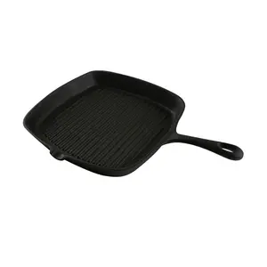 Set di utensili da cucina Pre-stagionato a induzione piastra in ghisa griglia piatta padella per barbecue griglia portatile