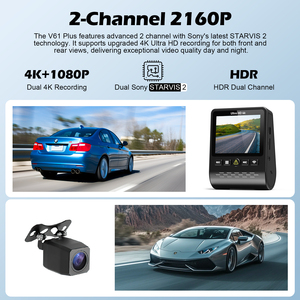 <span class=keywords><strong>Cam</strong></span>éra embarquée double objectif 4K avec écran IPS 2,0 pouces, Wi-Fi, capteur G, vision nocturne, enregistrement en boucle, garantie 1 an - Product Image 2