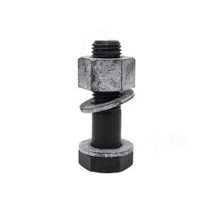 Boulon de structure en acier M16 M20 M22 à tête hexagonale, grade 10.9, zingué avec écrou, norme GBT 29.1-2013 - Product Image 1