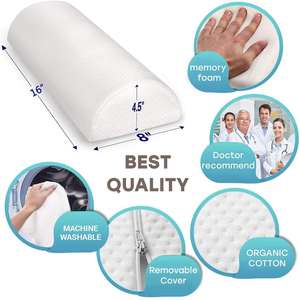 Oreiller <span class=keywords><strong>demi</strong></span>-rouleau de couleur unie, <span class=keywords><strong>coussin</strong></span> en mousse à mémoire de forme en <span class=keywords><strong>demi</strong></span>-<span class=keywords><strong>lune</strong></span> - Product Image 5