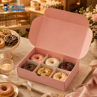 Boîte d'expédition en carton ondulé sur mesure, moderne, écologique et de luxe, directement de l'usine, pour l'emballage de gâteaux, biscuits, beignets, chocolats et cadeaux