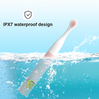 Brosse à dents électrique portable pour enfants, style dessin animé, qualité alimentaire, mini, alimentée par piles, étanche IPX7, pour le nettoyage des dents