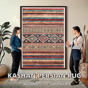 Kashan Persian Carpets and Rugs <b>Bedroom</b> Polyester Flat Weave Plush <b>Print</b> Carpet Made in China - Product Image 2