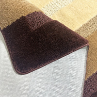 Ensemble de tapis de bain rayés en polypropylène, 2 pièces, rectangulaires, antidérapants, tissés à la machine, pour salle de bain, entrée, tapis de sol