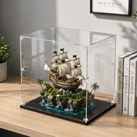 Boîte de présentation en acrylique premium, anti-poussière, pour bureau, ultra-transparente, avec étui de protection
