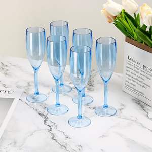 Flûtes à champagne en plastique bleu en gros, <span class=keywords><strong>verres</strong></span> à vin <span class=keywords><strong>incassables</strong></span>, flûtes en acrylique <span class=keywords><strong>incassables</strong></span> <span class=keywords><strong>pour</strong></span> mariage, fête, bar à mimosa - Product Image 3