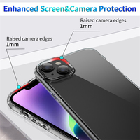 Coque de téléphone transparente pour iPhone 15 Plus, compatible avec iPhone 11, 12, 13, 14, 17 Air, 16 Pro Max, avec protection renforcée aux 4 coins en TPU souple et PC acrylique rigide