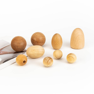 Cuentas redondas de madera con agujeros perforados, color madera natural, para la fabricación de joyería, paquete a granel. - Product Image 2