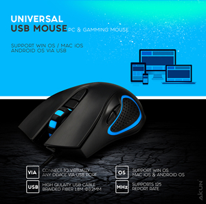 Chuột chơi game có dây aikun gx53, 7 phím, 4 mức DPI có thể điều chỉnh, Đèn Led thở tròn 7 màu, dây bện 1.8m - Product Image 6