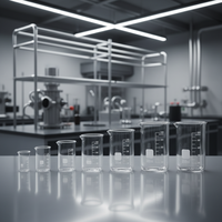 Ensemble de béchers en verre gradués multi-graduations, résistants à la chaleur, pour les expériences de laboratoire de chimie scolaire, préparation de solutions, flacons, pipettes, béchers