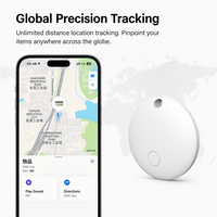 Traceur intelligent anti-perte pour animaux de compagnie, compatible Apple iOS et Android, avec fonction de localisation mondiale et longue portée, compatible AirTag double système