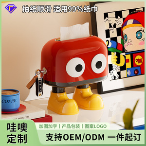 Tissue <b>Box</b> With Spring Loaded Mechanism <b>Waterproof</b> Design For Home Living Room Desktop Use Convenient <b>Storage</b> Solution - Product Image 4