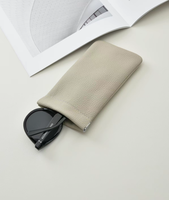Étui à lunettes en cuir pleine fleur, cadre flexible, pochette fine pour lunettes, vente en gros, logo personnalisé, cadeau de voyage