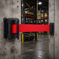 Barrière de file d'attente rétractable en acier inoxydable noir Xuxuan X-MZ2, barrière murale