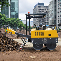 Rouleau compresseur vibratoire micro de haute qualité 350 kg Mini compacteur à double tambour pour la construction routière