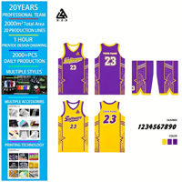 Jersey Basket OEM Bolak-Balik 2-in-1 Set Dapat Disesuaikan Bernapas Cepat Kering Unisex Bersertifikasi CE Cetak Digital Latihan Tim