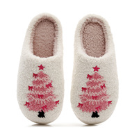 Nouveaux Chaussons Roses de Noël Chauds pour l'Automne et l'Hiver, Intérieur Maison PVC, Remises de Gros