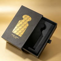 Emballage de boîte personnalisée de qualité supérieure, boîte à tiroir rigide de luxe pour flacon de parfum 50 ml, estampage doré, boîte cadeau de luxe