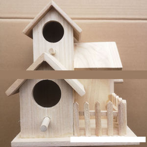Nido di uccello nuova casa e Brid scatola di allevamento decorazione a buon mercato in legno rustico moda casa per animali domestici capanne in legno solido voliera gabbia per uccelli - Product Image 5