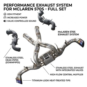 Vortex Bolt On SS304 Full Exhaust for McLaren 570S 540C Factory Wholesale Performance Muffler & Front Pipe <b>Kit</b> - Product Image 1