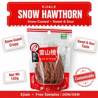 Vente en gros usine : Bandes d'aubépine enrobées de sucre, sans graisses trans, sachet de 120g, emballage sous vide, collation de fruits d'aubépine, personnalisation OEM