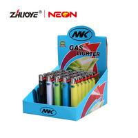 Briquet à silex de couleur mince à la mode MK Briquet à cigarettes avec logo personnalisé Vente en gros Briquet à silex à flamme normale au gaz butane