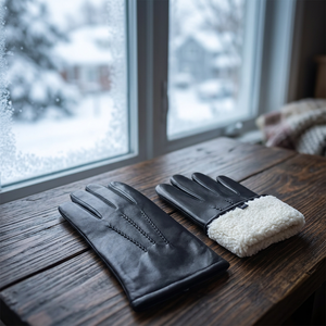 Guantes de Piel de Oveja Genuina de Lujo, Nuevos, a la Moda, Estilo Sencillo, Súper Cálidos, Transpirables, Súper Suaves, con Forro de Piel de Cordero Real, Dedos Completos, para Exteriores - Product Image 2