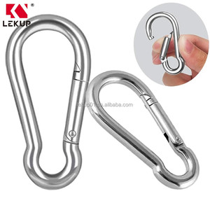 Mousquetons de sécurité en acier inoxydable de 3,15 pouces, robustes, à ressort, en forme de D, pour l'escalade, attaches rapides en métal - Product Image 3