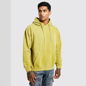 Custom Acid Wash <b>Hoodie</b> for Men Blue <b>Oversized</b> Streetwear Pullover with Hood OEM Factory Casual Fashion <b>Hoodie</b> - Product Image 1