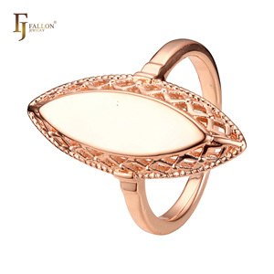 Bijoux FJ Fallon, bagues solitaires en filigrane marquise, plaquées or rose, base en laiton, ultra <span class=keywords><strong>pro</strong></span> top - Product Image 3