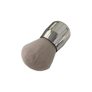 1 cepillo para polvo de uñas con mango plateado, cepillo grande de cerdas suaves para limpieza de manicura, herramienta profesional para decoración de uñas acrílicas - Product Image 2